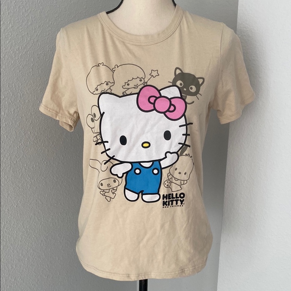 Hello Kitty Cream and Pink Short Sleeve Tee